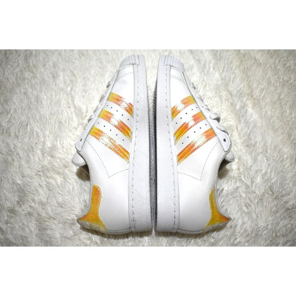 Adidas Superstar Iridescent Leather Shell Toe Sneakers Women's Size 8.5 UK 6